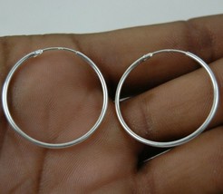925 Sterling Silver Wives Plain Hoop Handmade Earrings Women Fest Gift ES-1134 - £24.77 GBP