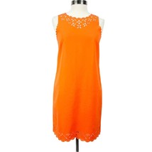 J. Crew Womens 6 Laser Cut Sheath Dress Neon Orange Scalloped Mini Preppy  - £19.34 GBP