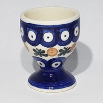 Heise Pottery Nature Bunzlau Hand Painted 2.5&quot; Single Egg Cup Germany - £11.92 GBP