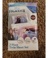 Frozen II Sheet Set Kids Bedding 3-Piece Twin Size Toddlers Room Pink Pu... - £20.93 GBP