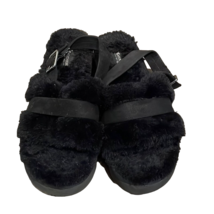 Koolaburra by Ugg Black Fuzz&#39;d Out Faux Fur Slide Sandals Womens Size 10 EU 41 - £19.98 GBP