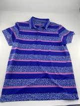 Nike Golf Shirt Mens Large Purple Pink Polo Dri Fit Short Sleeve Preppy - $16.38