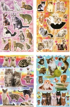 Promotion SET 4 Cat Kitty Tomcat Kindergarten Sticker Size 27x18 cm/10x inch - £7.10 GBP