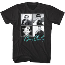 Bing Crosby Headshots Men&#39;s T Shirt Signature Autograph Posing Pipe - £19.80 GBP+