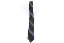 Vintage 60s 70s Mid Century Modern MCM Silk Striped Skinny Neck Tie Wedd... - $22.72