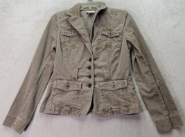 Ann Taylor LOFT Shacket Womens Size 2 Taupe Corduroy Cotton Collar Button Front - £20.80 GBP