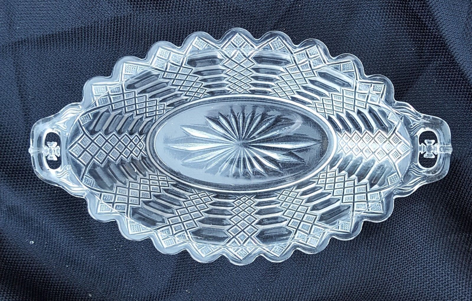 EAPG Bryce Glass Jacob's Ladder Or Maltese Pattern Pickle Dish - $25.00