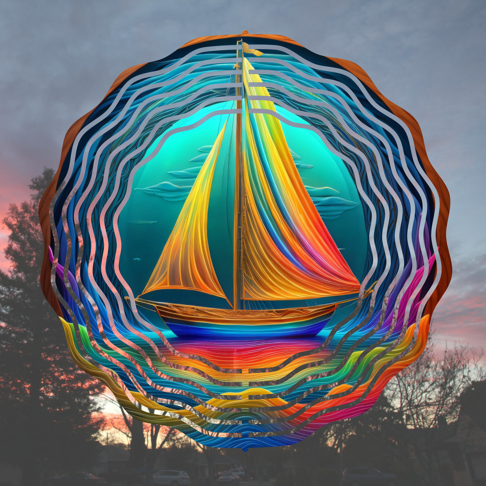Primary image for Beautiful Sailboat Wind Spinner 10" /w FREE Shipping