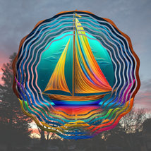 Beautiful Sailboat Wind Spinner 10&quot; /w FREE Shipping - $25.00