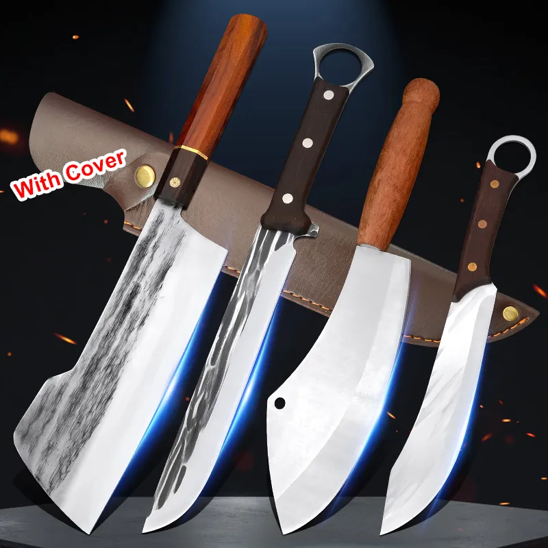 Outdoor Survival Knife Straight Fishing Camping Hunting Knife Cleaver Meat Beef - £15.86 GBP+