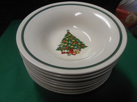 Outstanding MOUNT CLEMENS Pottery&quot;Christmas&quot; Theme-  8 SOUP BOWLS - $39.91
