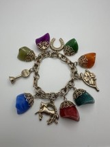 Vintage Lucky Charm Rainbow Swirl Plastic Bracelet 7.5” - $31.68