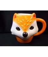Fox face 3D stoneware coffee mug 12 oz Autumn Fall 8" NEW - $6.95