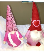 Shelf Sitters Him and Hers 2 Gnomes  Sequins Red and Pink 14&quot; - $365.20 MXN