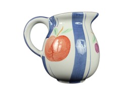 48 Oz Pitcher Harvest Fruit Artist s Touch Apples Pears Cherries Excellent - £12.41 GBP