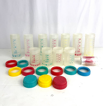 23 PC Playtex Baby Nurser Bottles 1994 Assorted Caps Cover Baggies NO NI... - $89.99