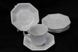 Johnson Bros Heritage Octagon Saucers + 1 Cup Beaded  Lot of 7 - $22.53