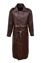 Men&#39;s Brown Shearling Real Sheepskin B3 Men&#39;s Raf Flight Real Leather Long Coat - £153.84 GBP+