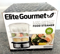 Elite Gourmet 9.5-quart Stainless Steel 3-Tier Food Steamer Model EST4401 - £32.23 GBP