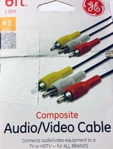 GE- COMPOSITE AUDIO/VIDEO CABLE TO CONNECT TV OR HDTV OF ANY BRANDS - £5.67 GBP