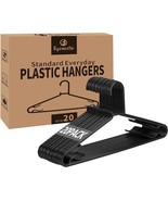 Black Plastic Hangers 20 Pack, Light Weight Durable Clothes Hangers Non-... - £20.59 GBP