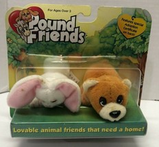 Pound Puppies Friends VINTAGE Bunny & Bear Mini Figures - £23.30 GBP