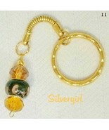 Golden Amber Lampwork Crystal Beaded Key Chain  - £7.18 GBP