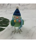 Target Featherly Friends Christmas Bird Peary Blue Pom Poms Felt 2018 Ho... - $25.73