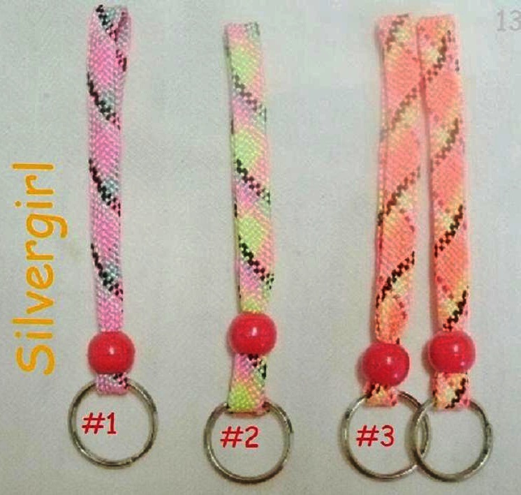 Bright Colorful Fluorescent Woven Wrist Strap Key Rings  - $4.99