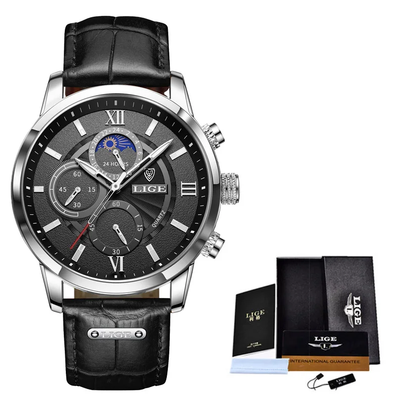 Top Brand Luxury Multifunction Mens Watches Casual Silver Quartz Watch M... - £47.95 GBP
