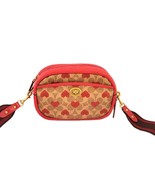Coach C8390 Signature Heart Print Camera Bag Crossbody Handbag Tan Red A... - $2,711.27 MXN