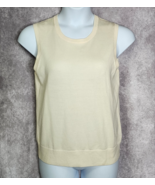 Vintage Pendleton Womens Cream Sleeveless Sweater Merino Wool Size Large - $36.99