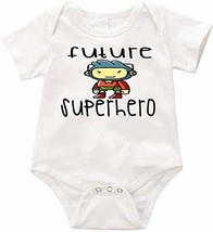 VRW Future Superhero unisex baby Onesie Romper Bodysuit (12 months, White) - £12.65 GBP