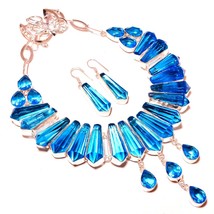 London Blue Topaz Gemstone Handmade Fashion Ethnic Necklace Jewelry 18" SA 4399 - £24.79 GBP