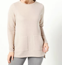 Modern Soul Novelty Knit Angled Pocket Sweatshirt- Cobblestone, Xl - £22.49 GBP