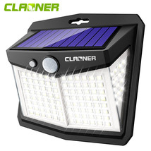 CLAONER Solar Power 128 LED Lights PIR Motion Sensor Outdoor Security Lamp Wall - £26.37 GBP