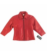 RUGINA, Sanzzini, Kids Loose Hip Leather Jacket Red Size M - $2,221.29 MXN