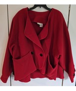 Vintage Womens M Merle Chicago Red Wool Oversized Jacket Coat Made in USA - $892.08 MXN