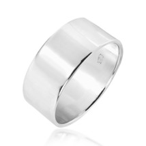 10mm Wide Plain Band .925 Silver Ring-11 - £24.21 GBP