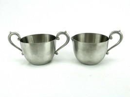 Preisner Pewter Vintage Creamer &amp; Sugar Bowl, Pattern #2109, Polished, #PWTCS3 - £15.57 GBP