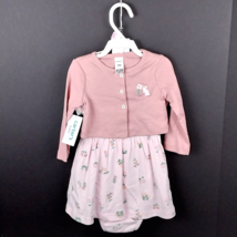 Carter&#39;s 2-Pc Snap Bottom Baby Girls Dress and Cardigan Outfit Set Size 9m - NWT - £12.28 GBP