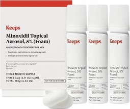 Keeps Minoxidil for Men Topical Hair Loss Aerosol Foam 5% Hair Growth Treatment - £42.42 GBP