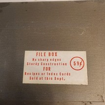 J Chein &amp; Co Silver Tin Recipe Index Card File Storage Box Vintage - £19.11 GBP