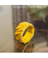 Croissant Ring, Stackable Ring, Chunky Gold Plated Ring, Gold Plated Dom... - $60.99