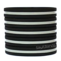 5 Thin Gray Line Wristband Corrections Officers Awareness Support Bracelet Band - £6.23 GBP