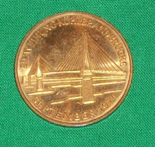 1974 Hamburg Germany German De Coin Kohlbrand Bridge Kohlbrandbrucke Medal Token - £18.45 GBP