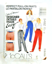 McCall's Sewing Pattern #5482 Palmer Pletsch Design Pull On Pants Size 12 Uncut - £5.11 GBP