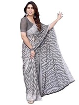 Women&#39;s Georgette Printed Saree with Unstitched Blouse Piece sari - £1.34 GBP