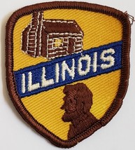 Vintage Illinois Abraham Lincoln Souvenir Embroidered Patch 3&quot; x2-1/2&quot; - £4.59 GBP