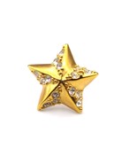Vintage Krementz Star Tie Tack, Clear Crystals on Gold Tone Lapel Pin, Mens - £25.22 GBP